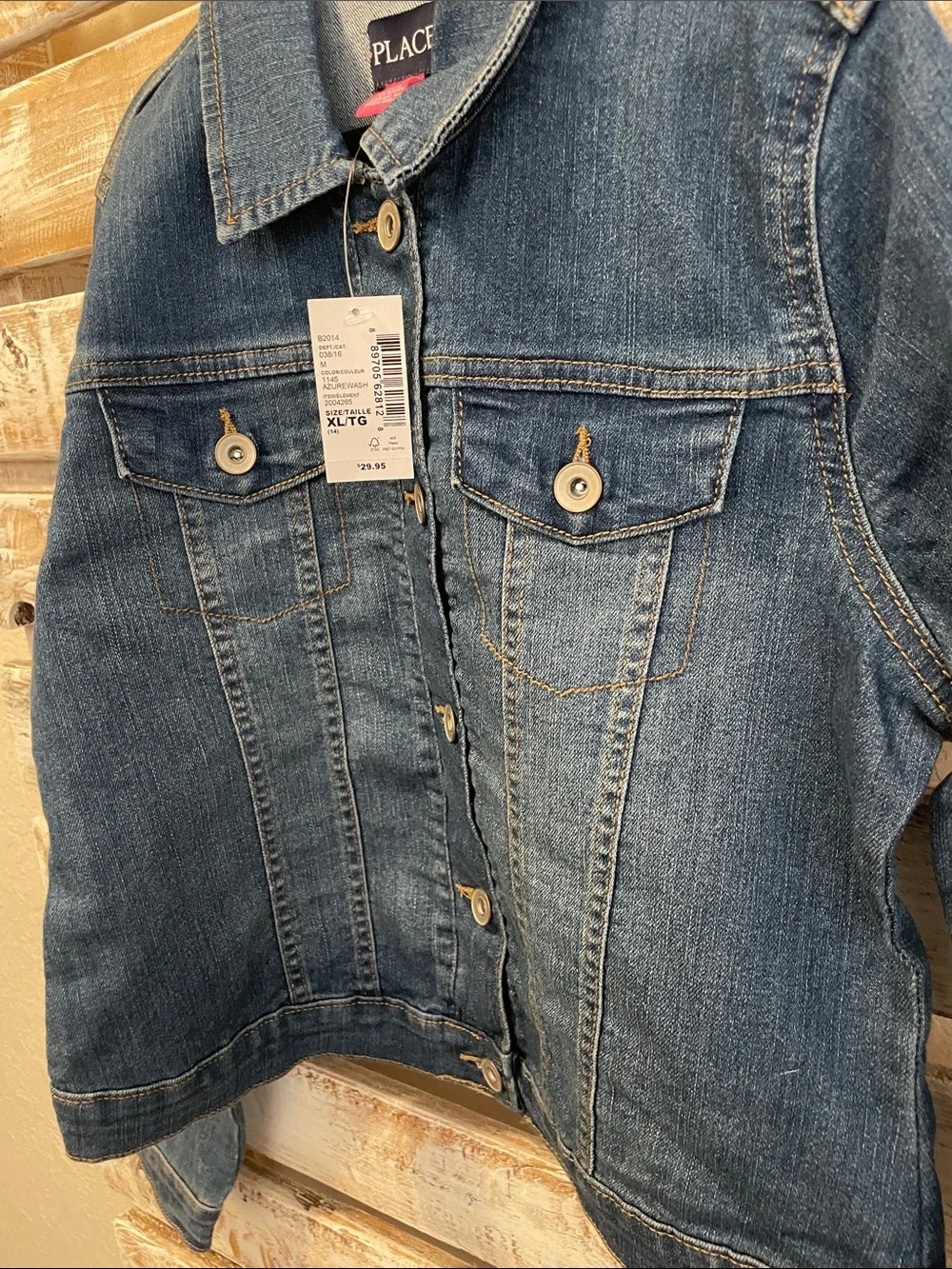 BNWT The Children's Place Dark Blue Denim Jacket Size 14 XL